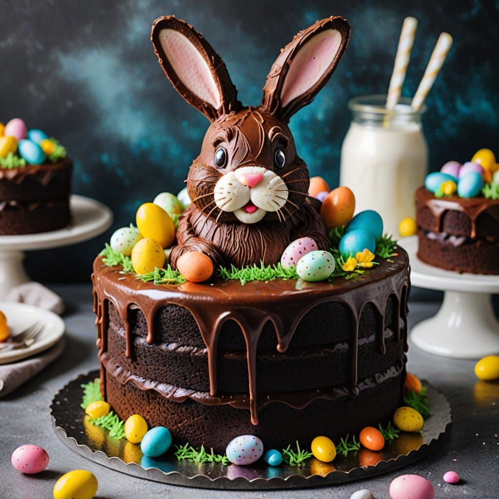 Chocolate Easter Bunny Cake