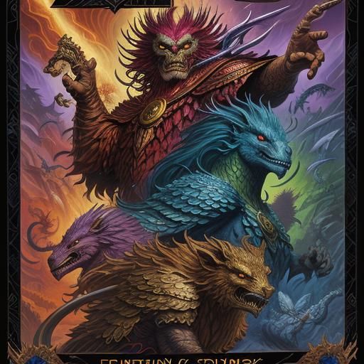 Colorful Fantasy Creature in Comic Book Art