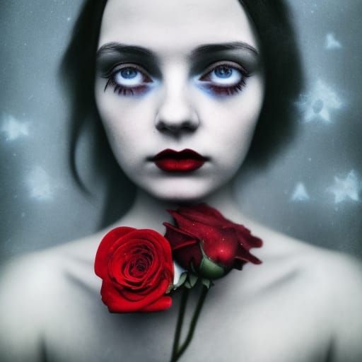 Eerie Gothic Portrait of Sad Woman in Victorian Era