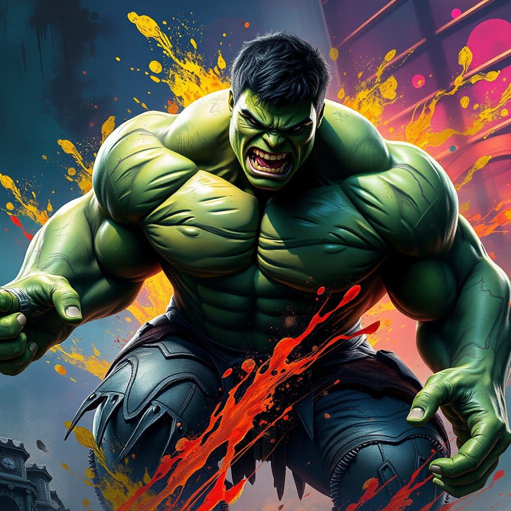 Epic Fantasy Hulk Concept Art in Deep, Vibrant Colors