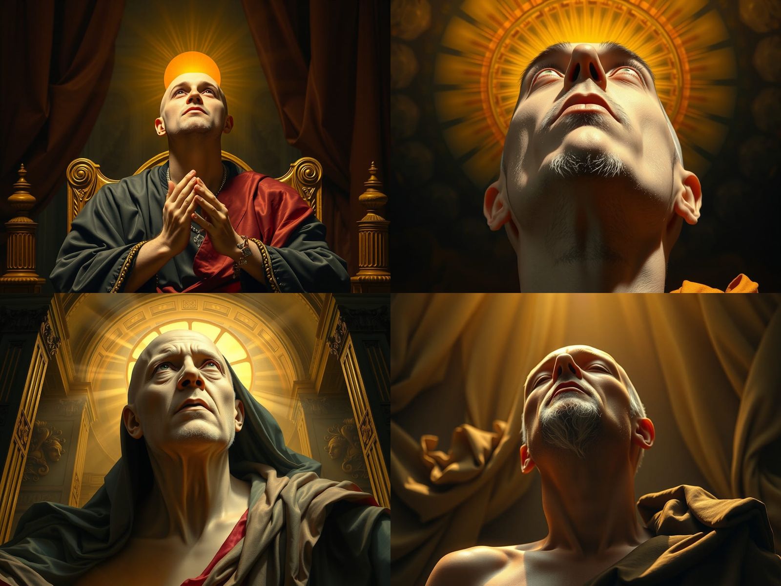 Ecstasy of Saint Teresa with Bald Man's Face