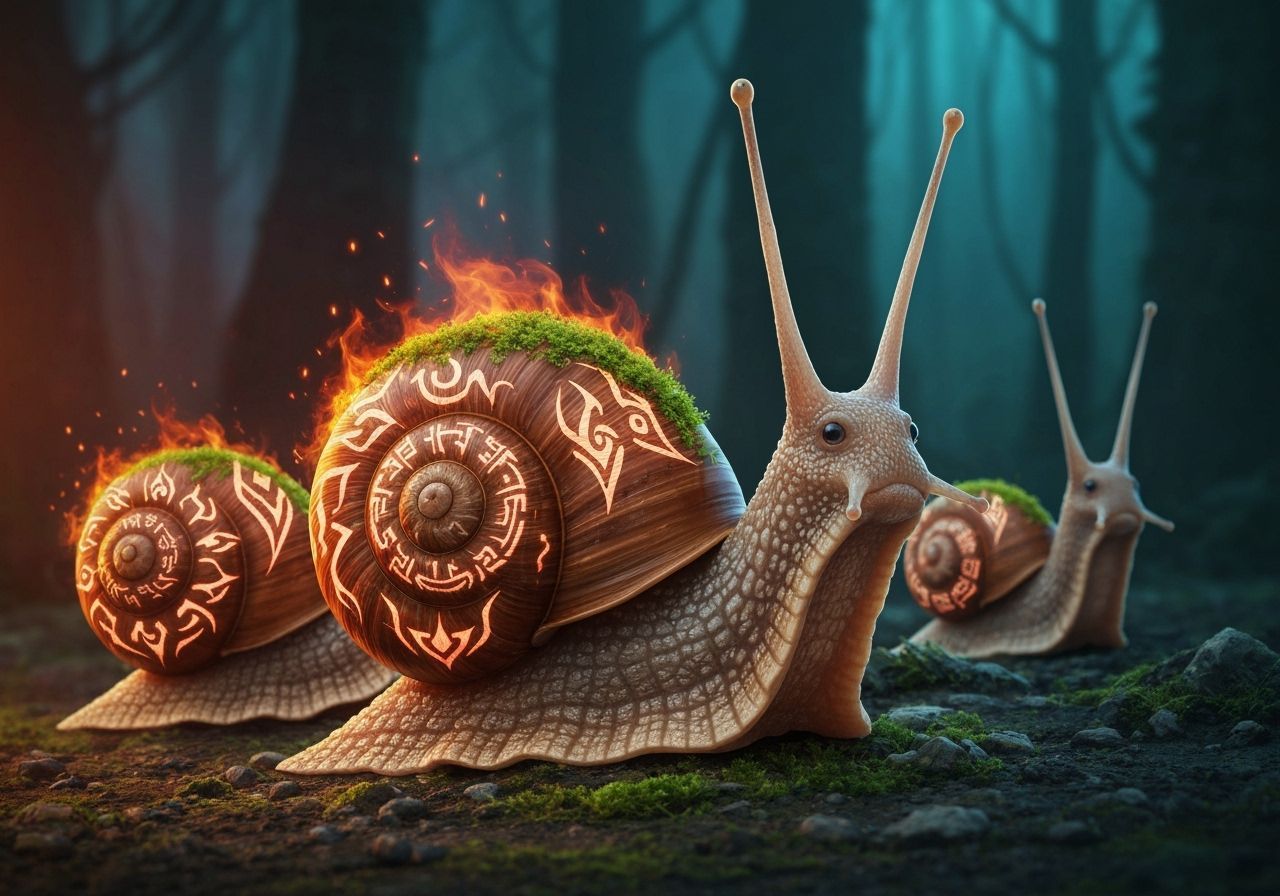 Elemental Snail Army on Forest Battlefield