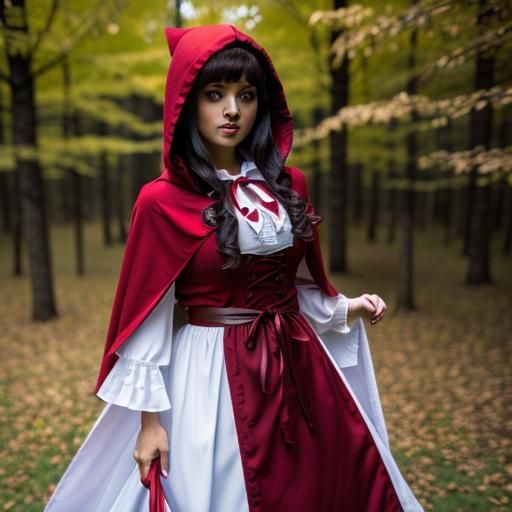 Red Riding Hood in Crimson Jersey and Cape