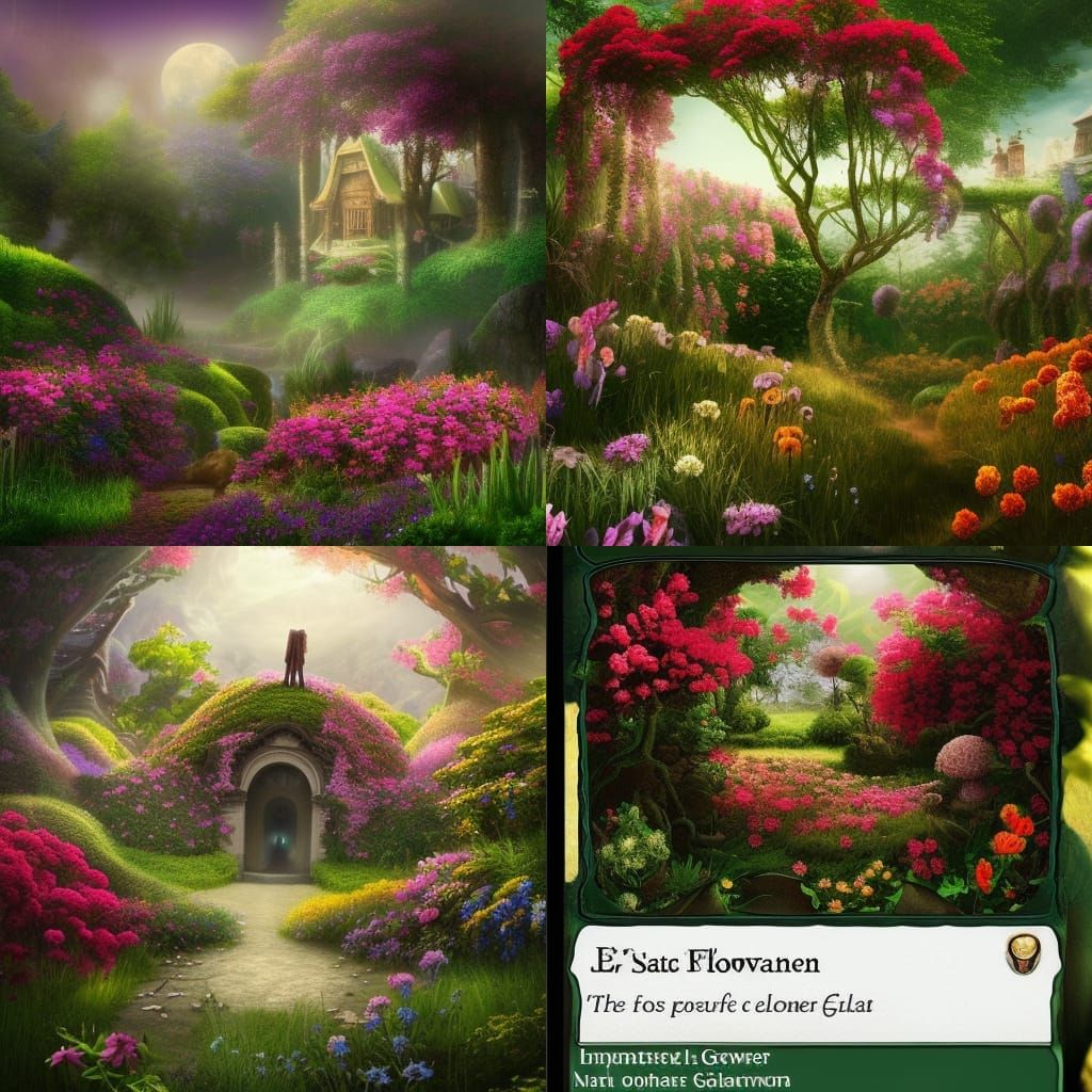 Epic Secret Flower Garden Digital Painting