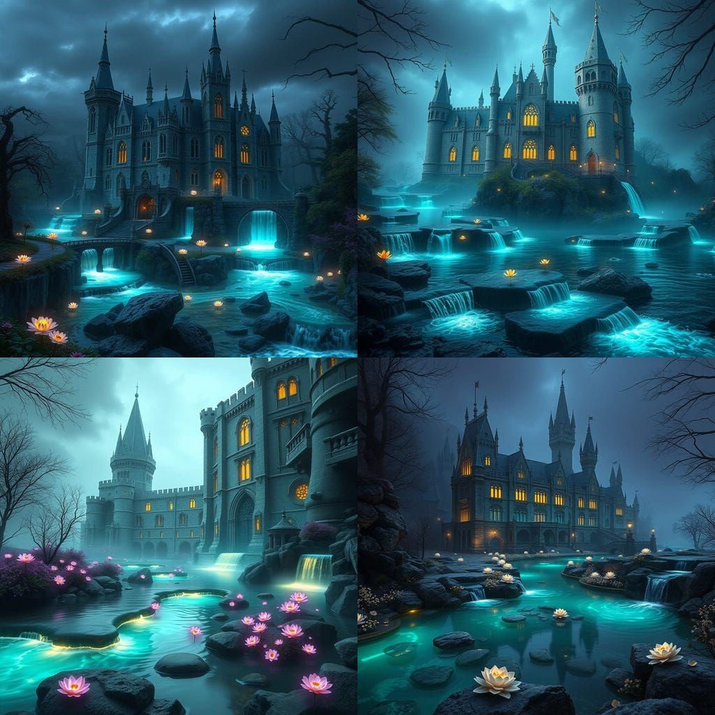 Ethereal Castle in Mystic Twilight