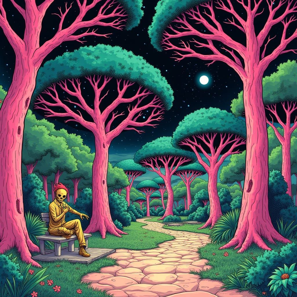 Teethman's Cosmic Adventure in Futuristic Paradise