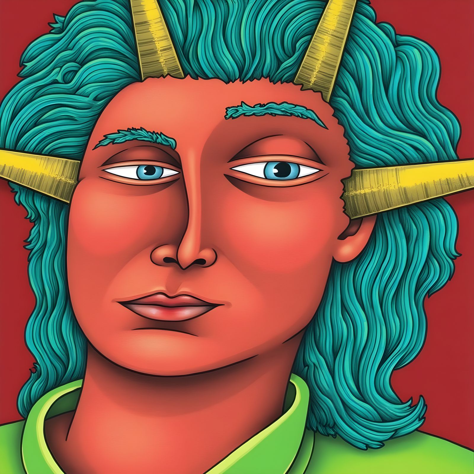 Surreal Figures in Chicago Imagists Style