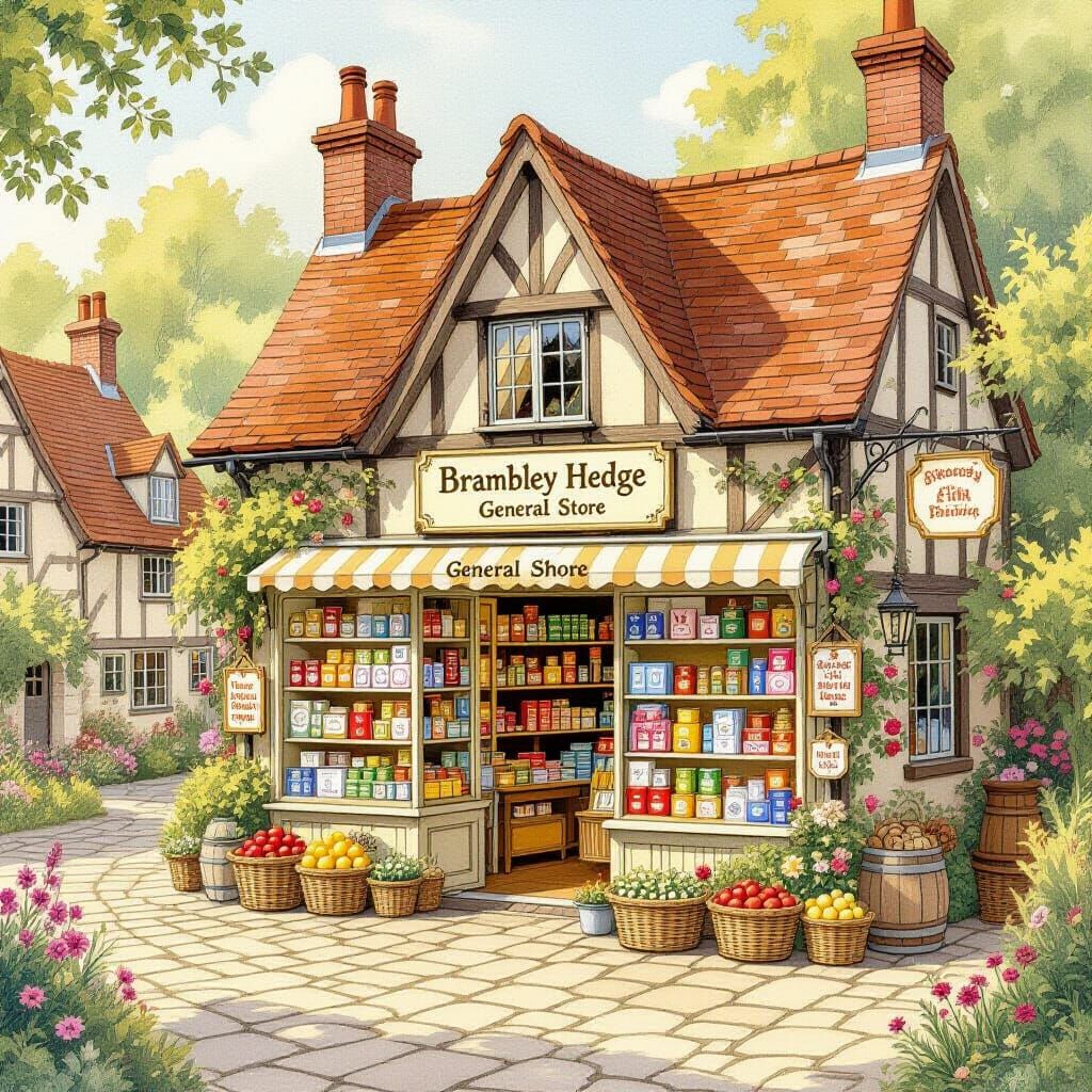 Charming Village Store in Brambly Hedge Style
