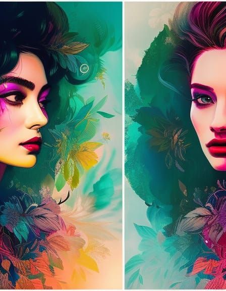 Split Screen Mirror Image: Breathtaking Beauty