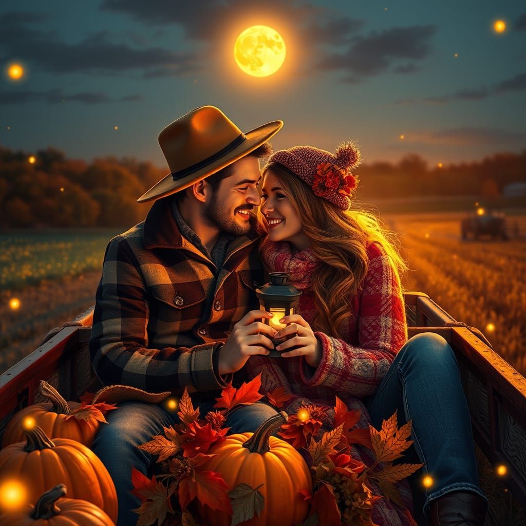 Romantic Autumn Hayride in Cinematic Style
