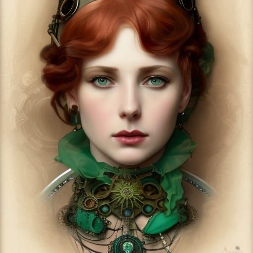 Steampunk Victorian Lady Portrait in 8K Resolution