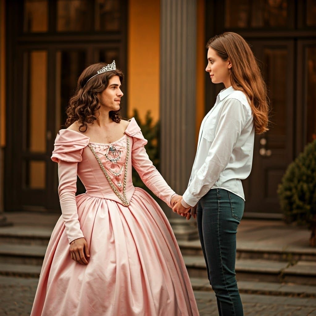 Elegant Princess Gown Curtsy in Cinematic Style