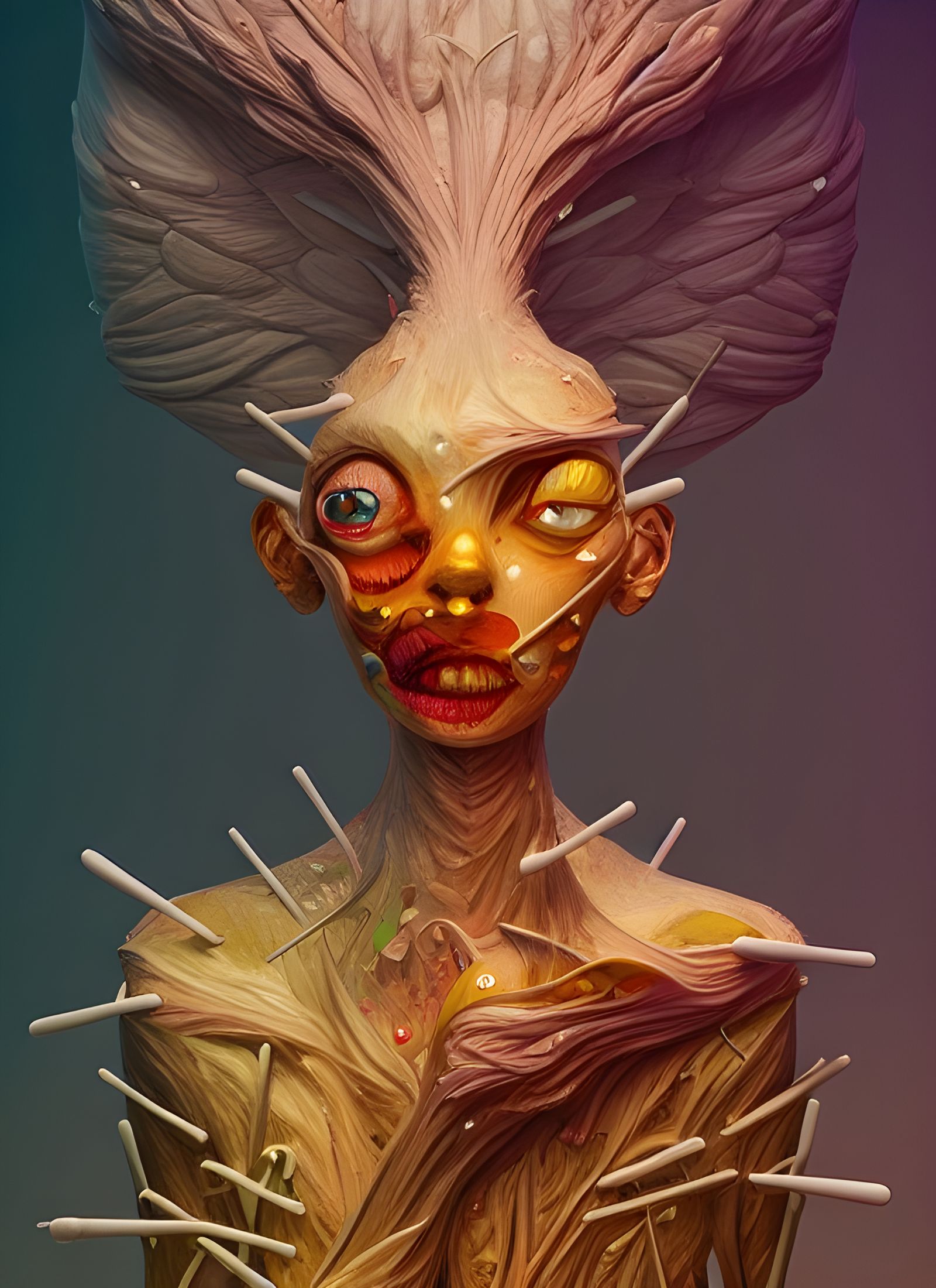 Magical Biological Specimen in Surreal 3D Rendering