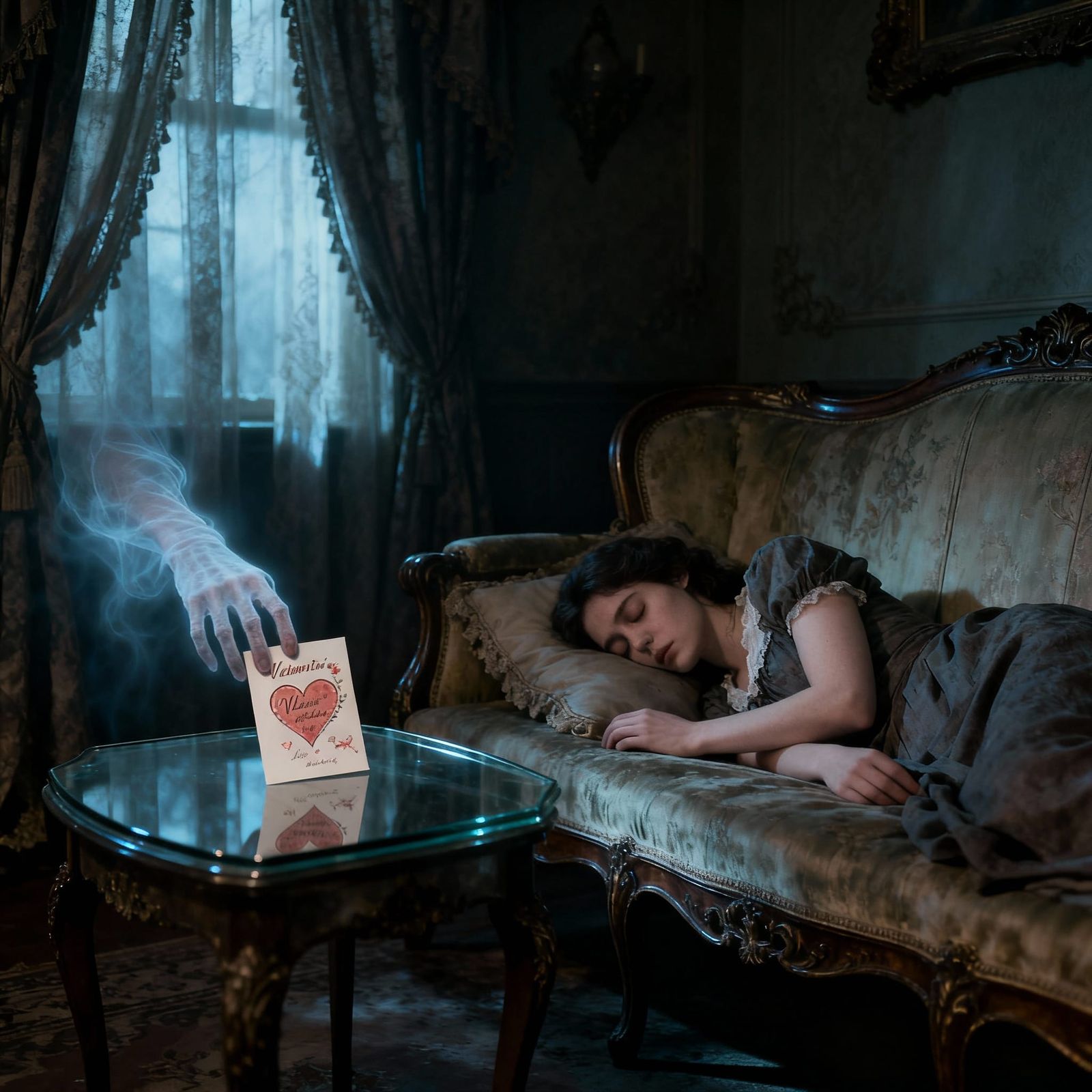 Ghostly Hand Delivers Valentine Card To Sleeping Woman