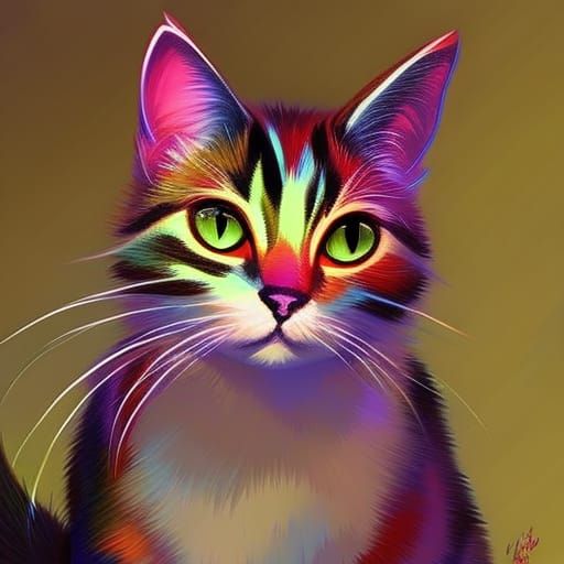 Cute Calico Cat with Cinematic Lighting