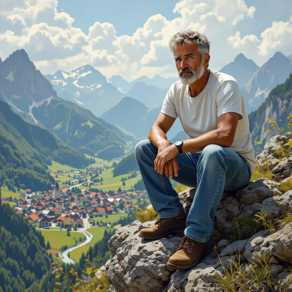 Sad Elderly Man with Dramatic Lighting