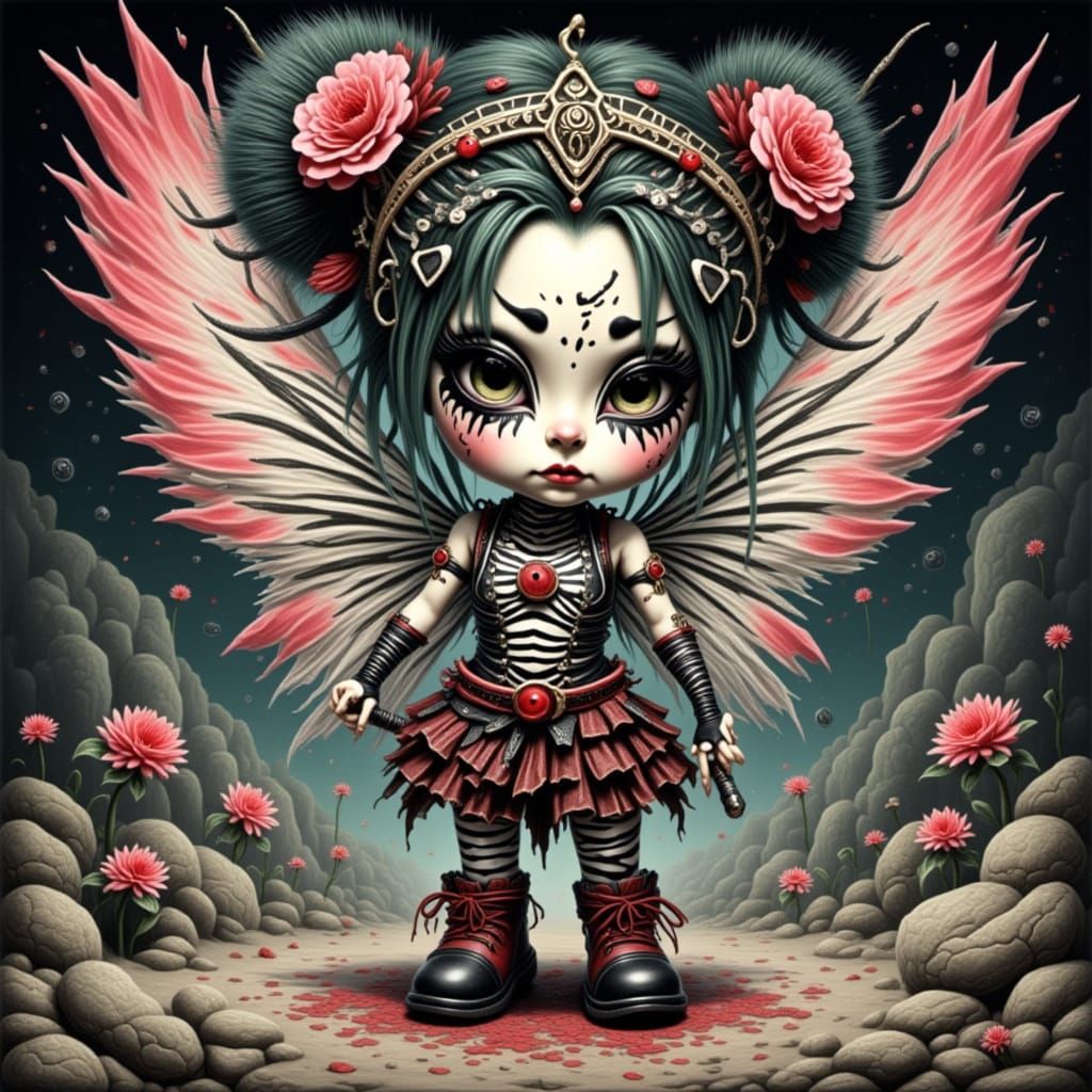 Chibi Punk Fairy in Zebrastyle