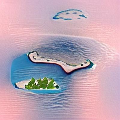 AI Generated Mêlée Island Tropical Scene