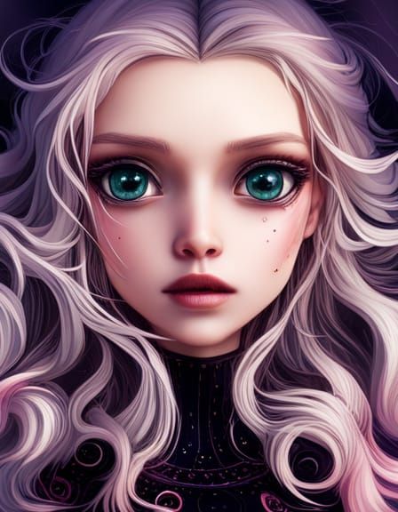 Anime Girl in Intricate Dress: 3D CGI Illustration