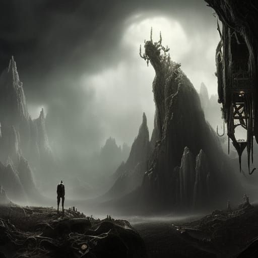 Epic Darkness Unveiled: A Cinematic Digital Painting