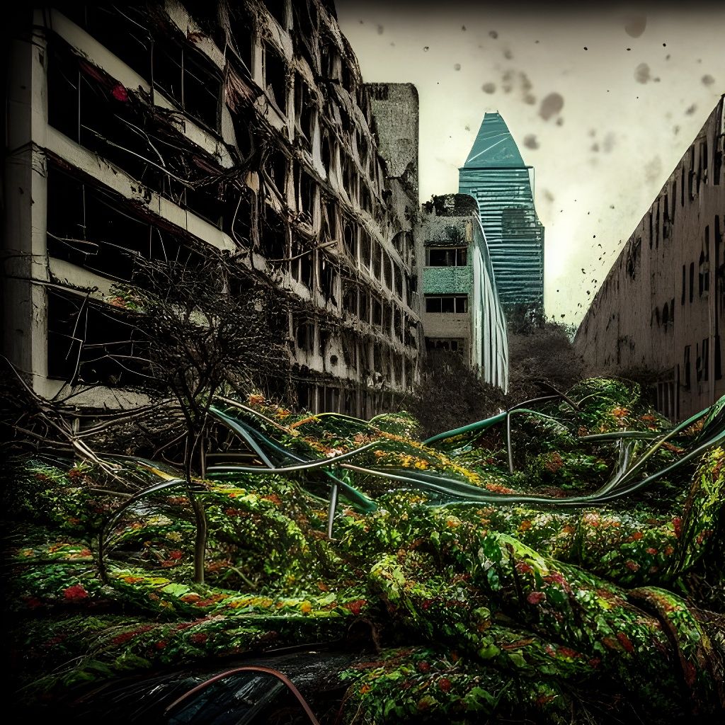 Nature, encroaching on the ruins
