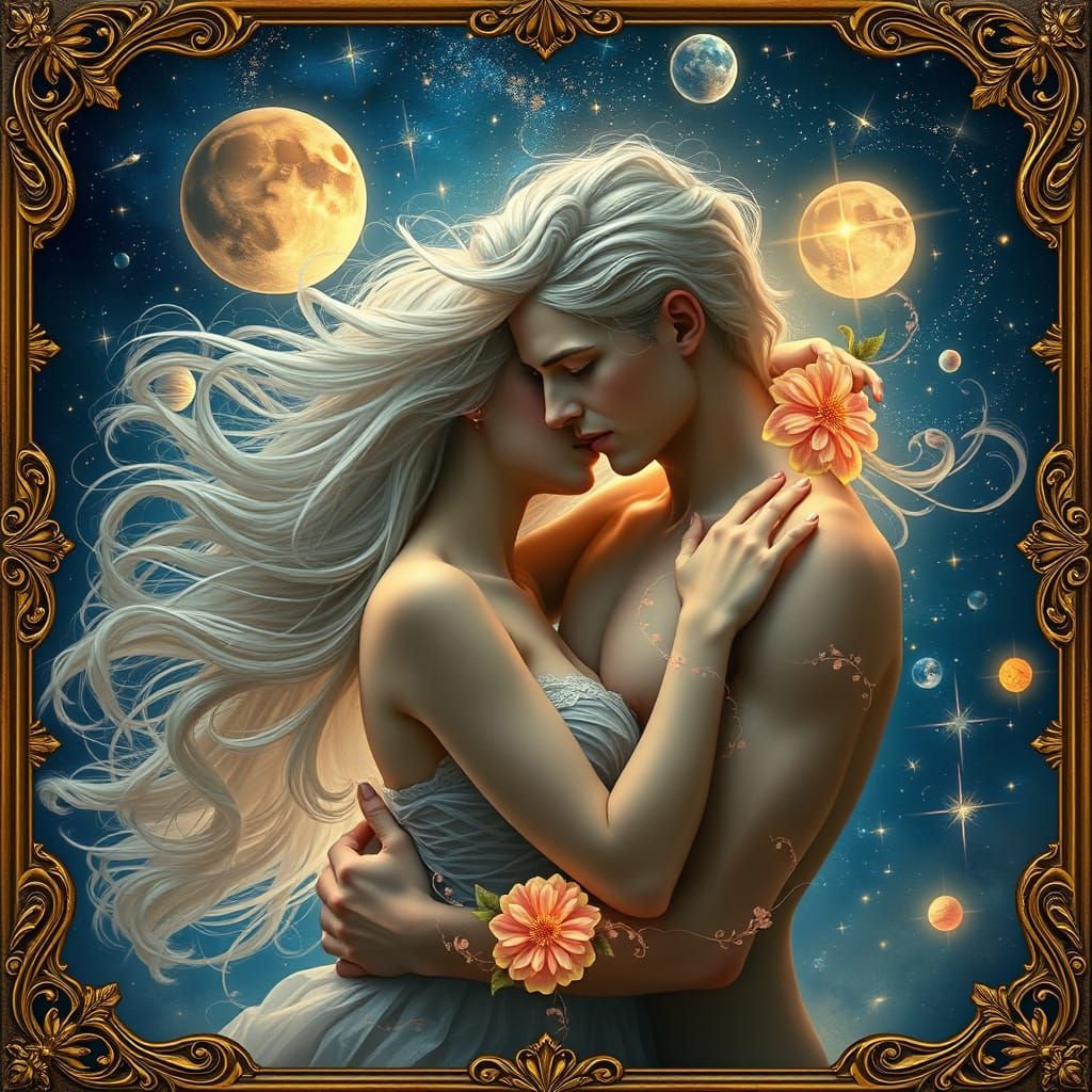 Ethereal Lovers in a Celestial Night