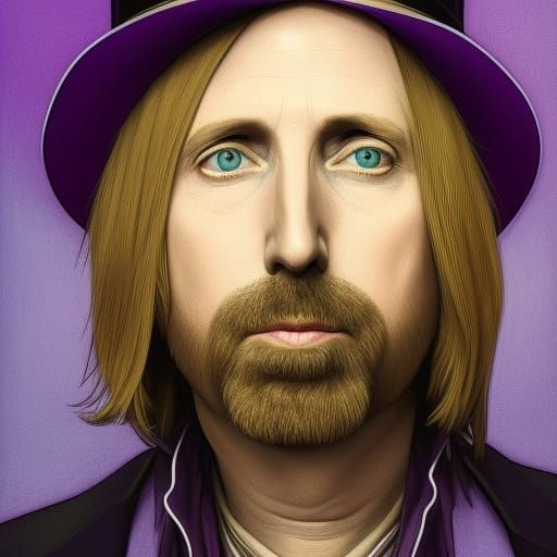 Detailed Portrait with Purple Top Hat in Artgerm Style