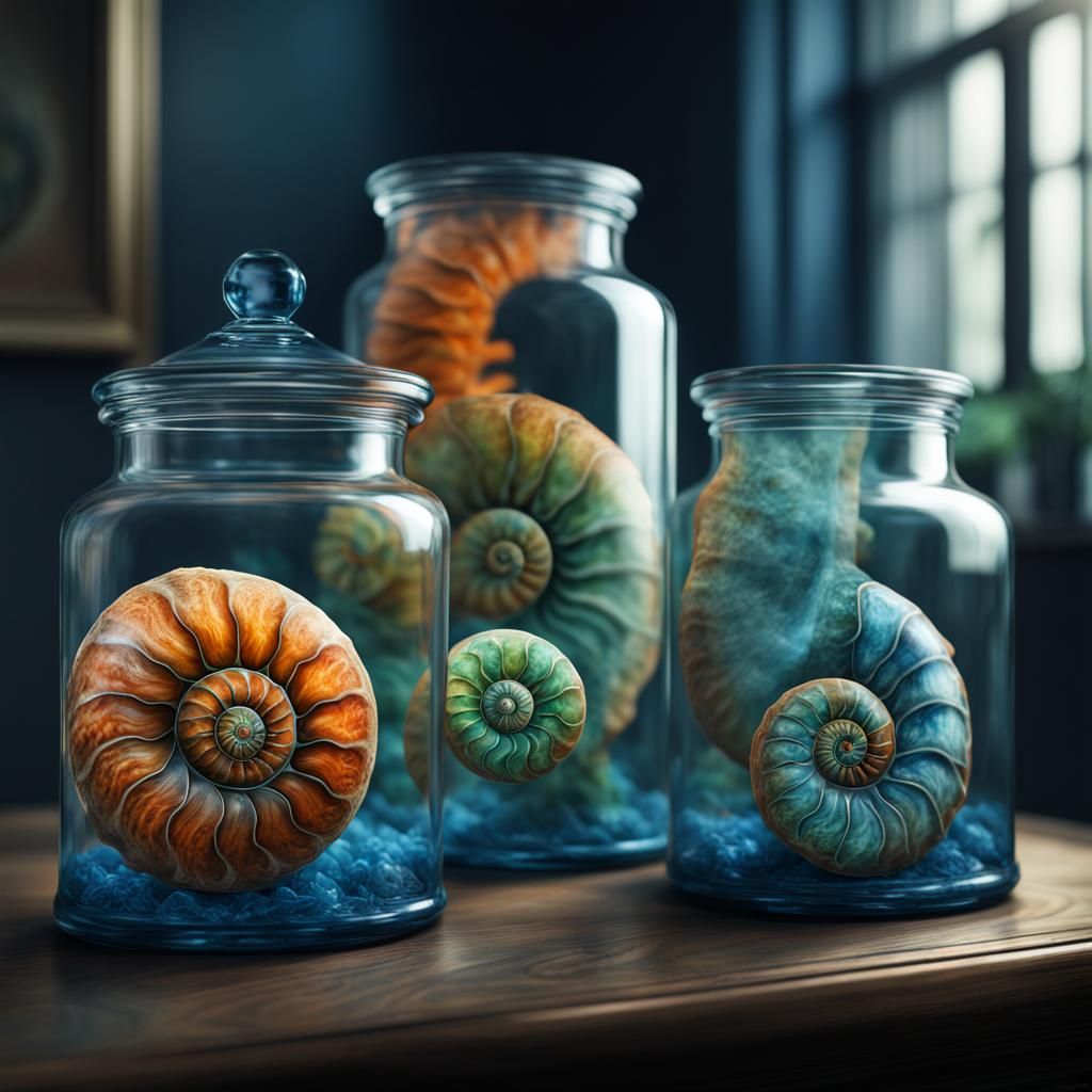Ammonites in Jars: Digital Matte Painting