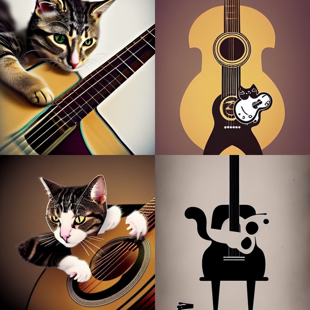 Cat Shredding Guitar in HD Digital Art