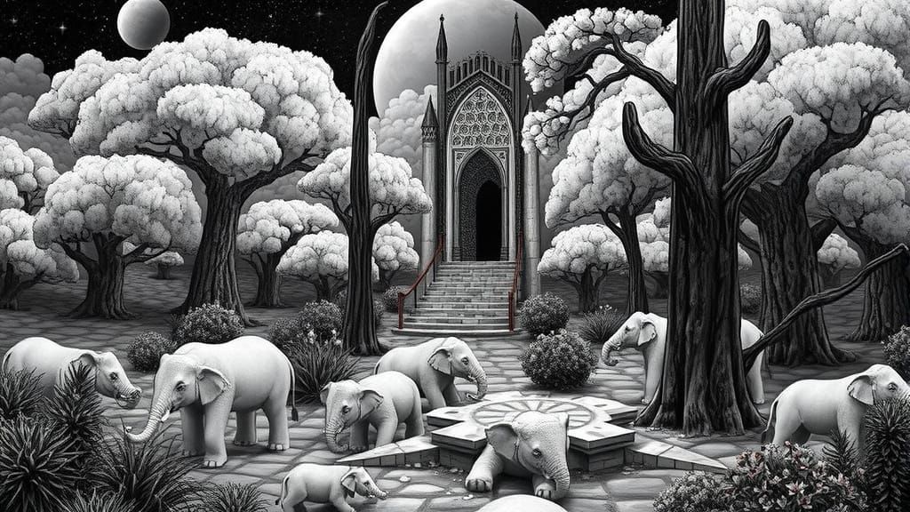 Mythological Scene in Vibrant Alchemy Style