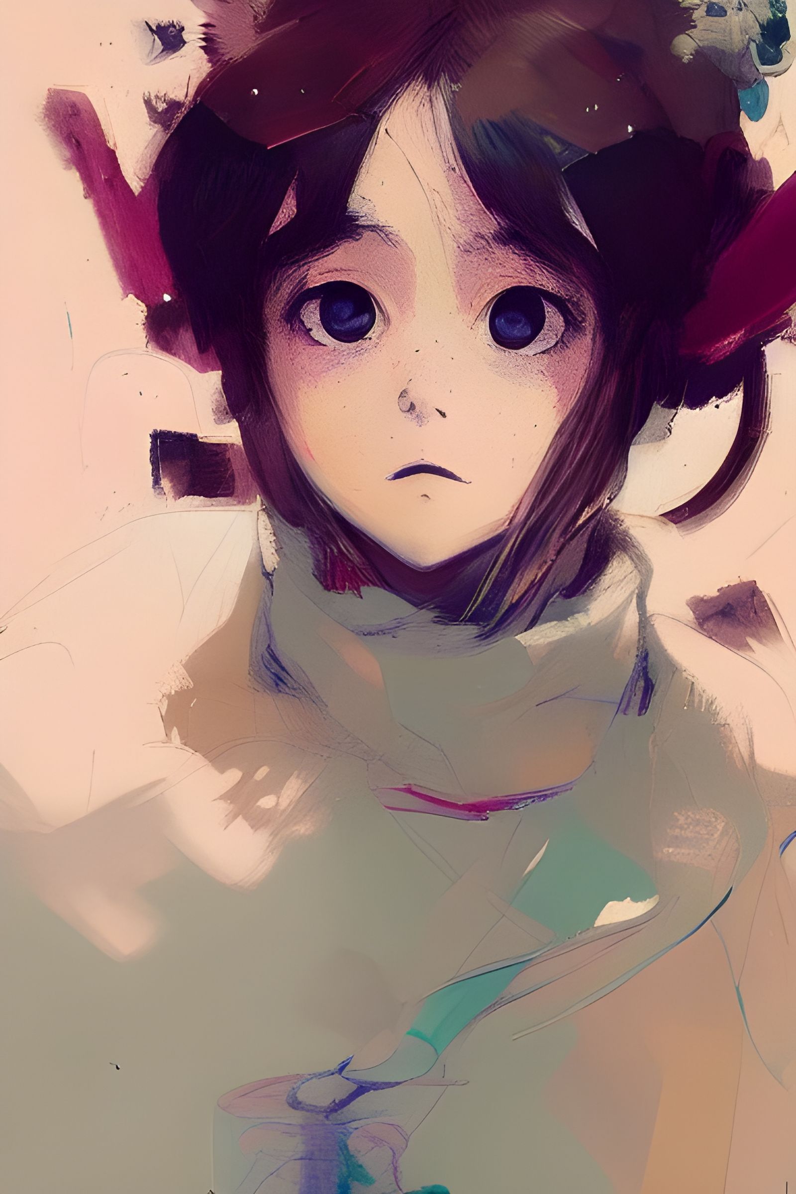 Beautiful Girl Portrait in Studio Ghibli Style