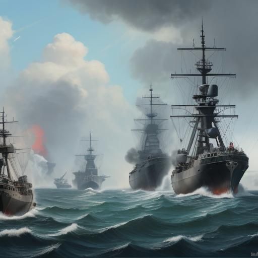 Naval War Scene Generated by AI