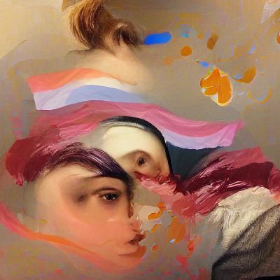Abstract Renaissance Painting of Nonbinary Lesbian
