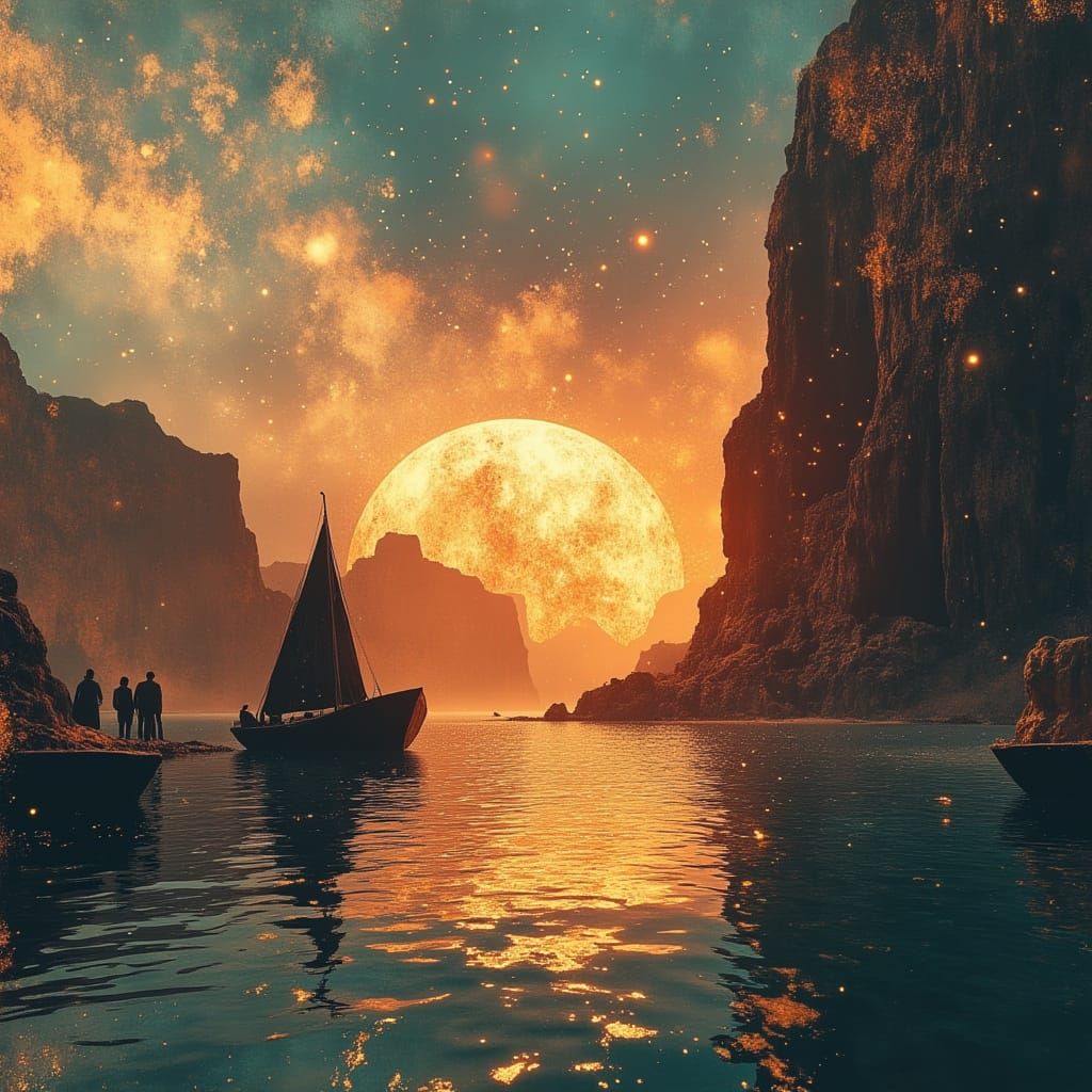 Egyptian Castle at Sunrise: Ethereal Digital Art