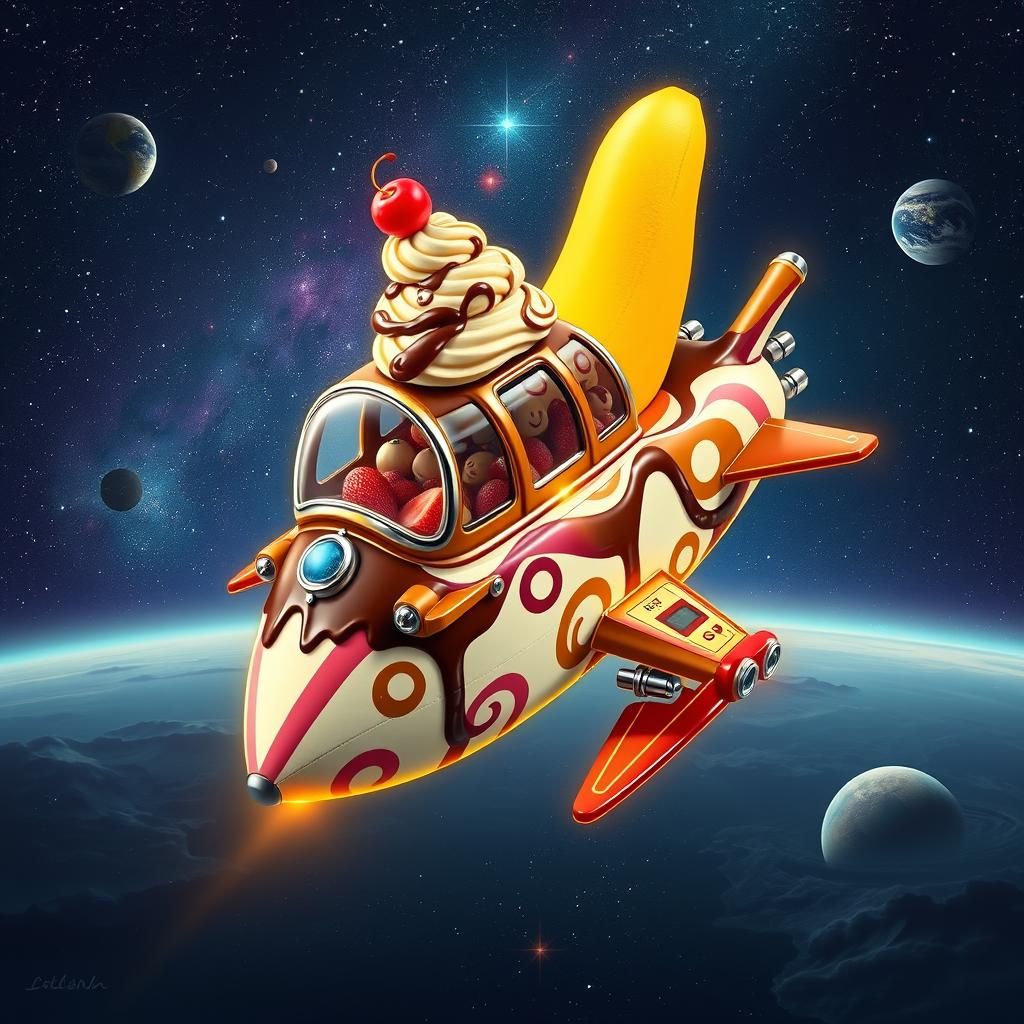 Ice Cream Spaceship: A Surreal Digital Dream