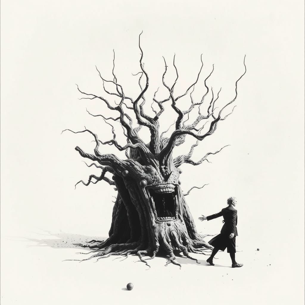 Surreal Negative Space Disruption in Silver Nitrate