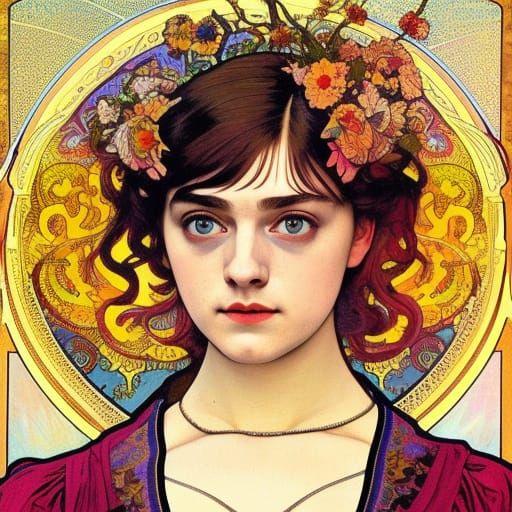 Arya Stark Portrait in Art Deco Style