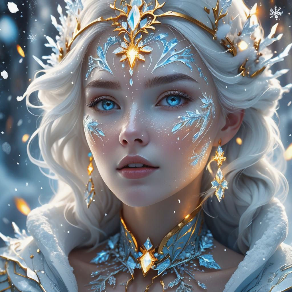 Icy Lady with Crystal Shard: Fantasy Art