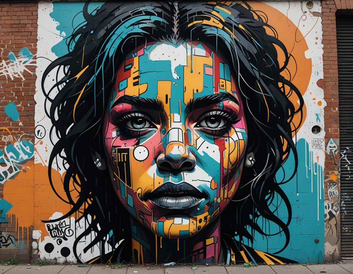 Whimsical Street Art Faces