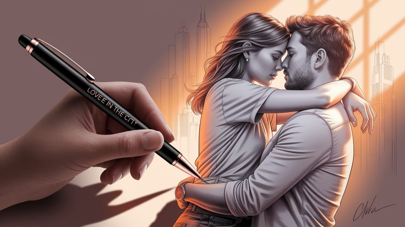 Intimate City Love Scene in Photorealistic Art