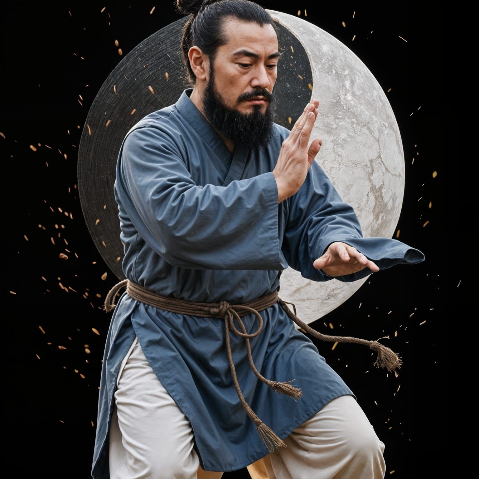 Zhang Sanfeng Practices Tai Chi With Focused Tranquility