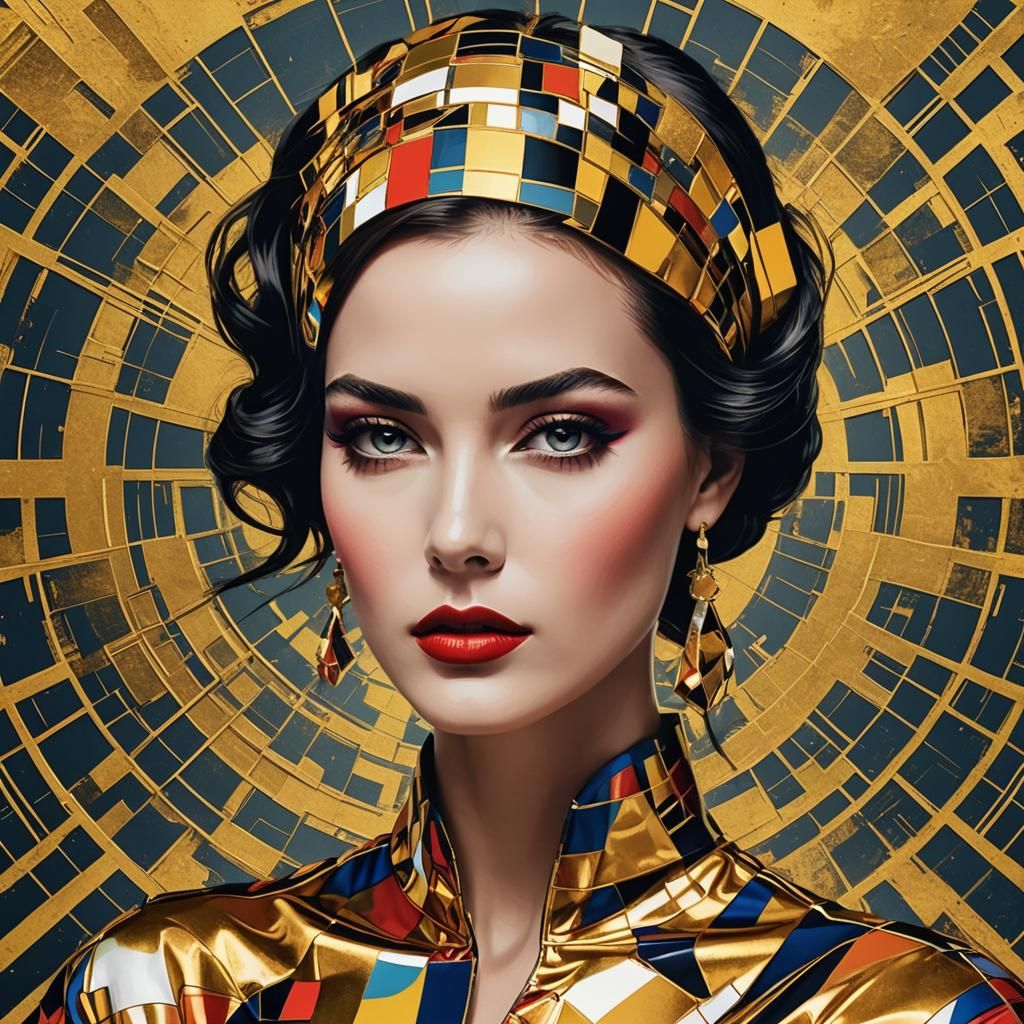 Glamorous Vogue Model in Pop Art Style