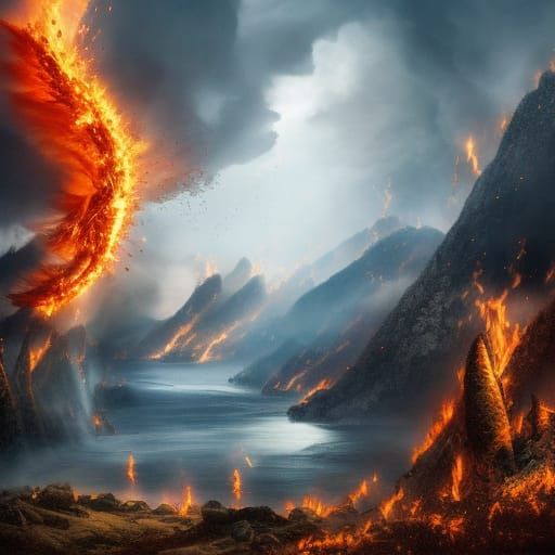 Epic Water and Fire Battle Over Land