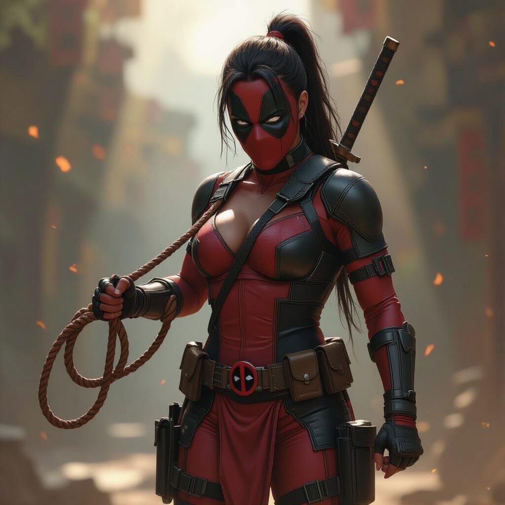 Amazon Warrior Captures Deadpool in Realistic Cinematic Styl...
