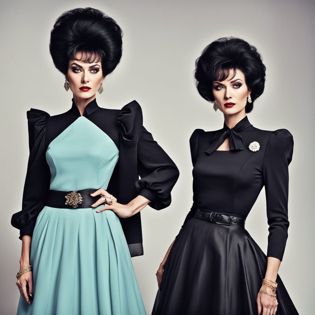 Vintage 1980s Cross-Dressers with Bouffant Hairdos
