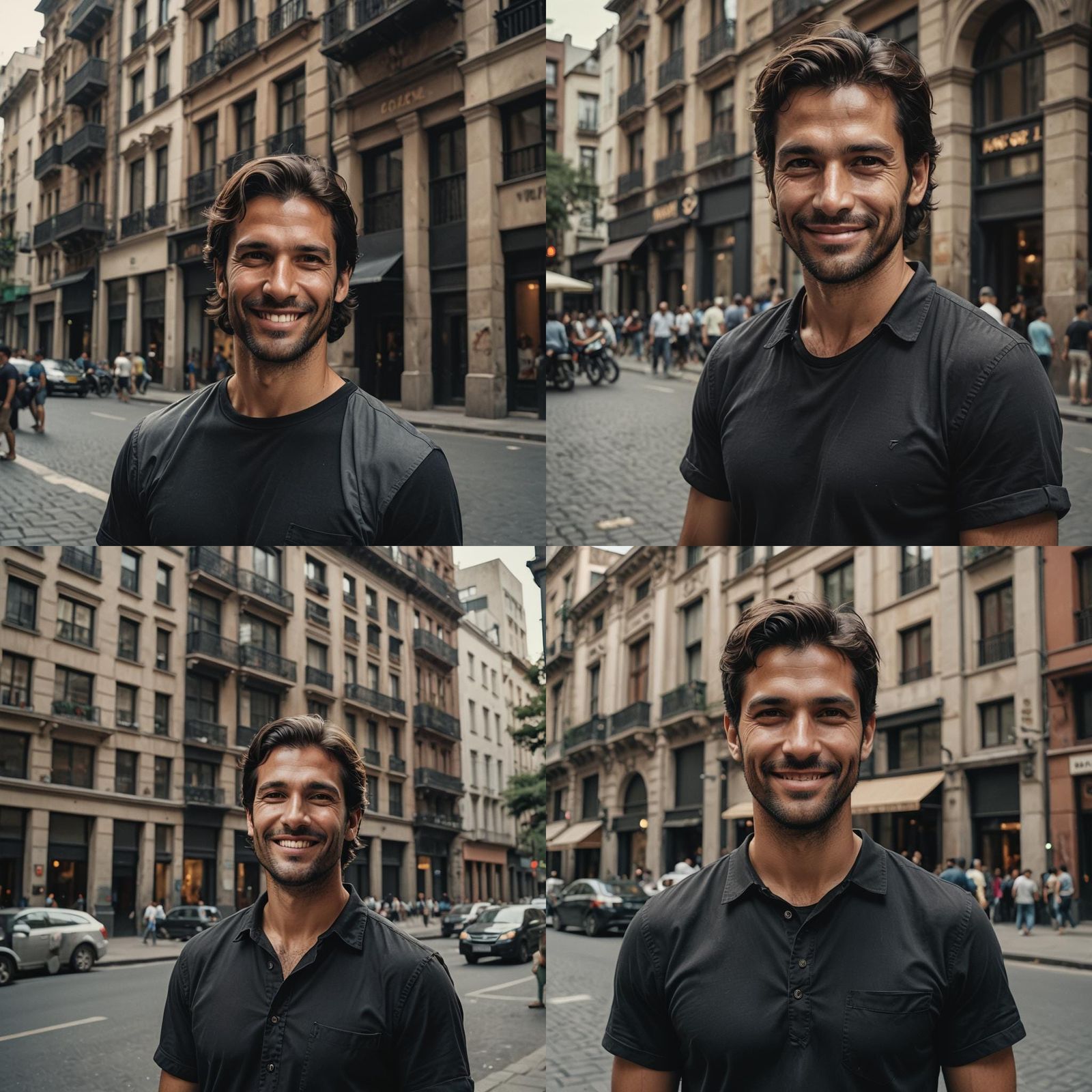 Handsome Man in City Environment: Cinematic Film Still