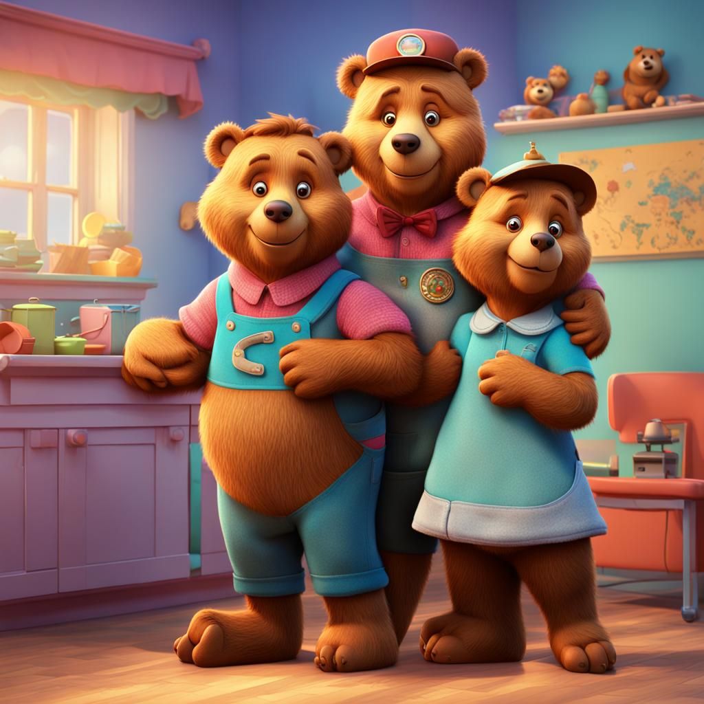 Berenstain Bears Grown Up in Pixar Style