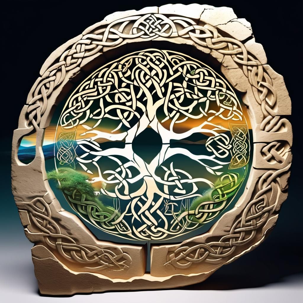 Celtic Tree of Life: Fantasy Realm Double Exposure