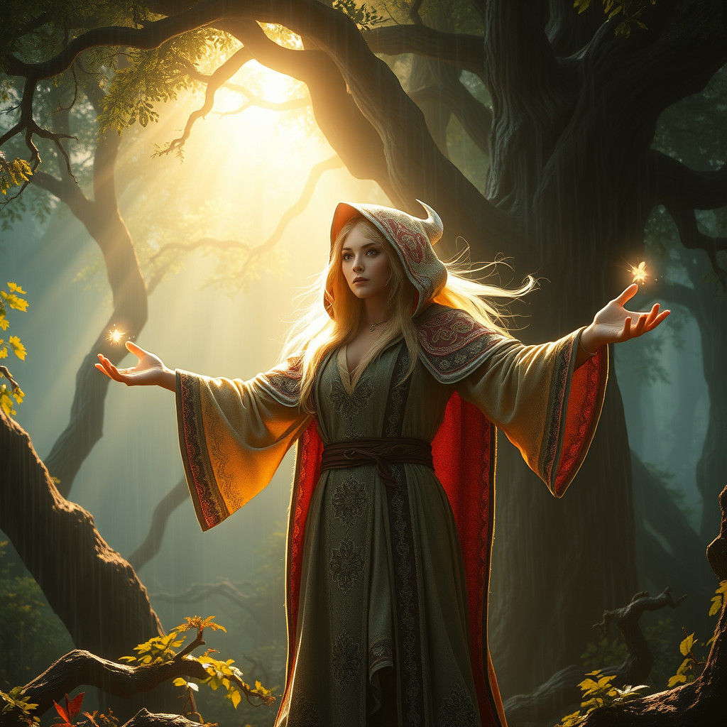 Ethereal Elf Sorceress Stops Rain with Magic