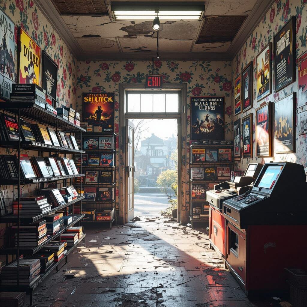 Post-Apocalyptic UK Video Store in Sunlight